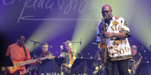 Le chanteur et saxophoniste camerounais Manu Dibango fete ses 80 ans a l'Olympia. Paris, France 04/03/2014