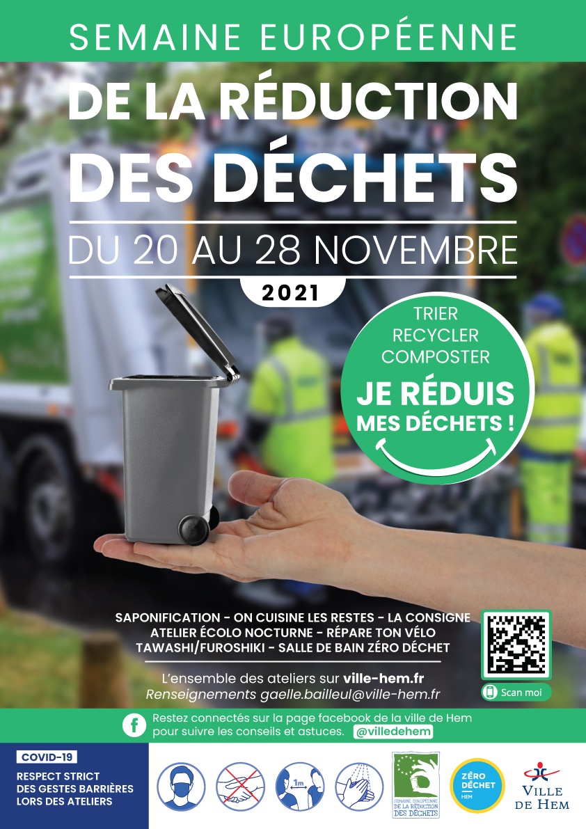 Affiche semaine européenne de la réduction des déchets du 20 au 28 novembre 2021